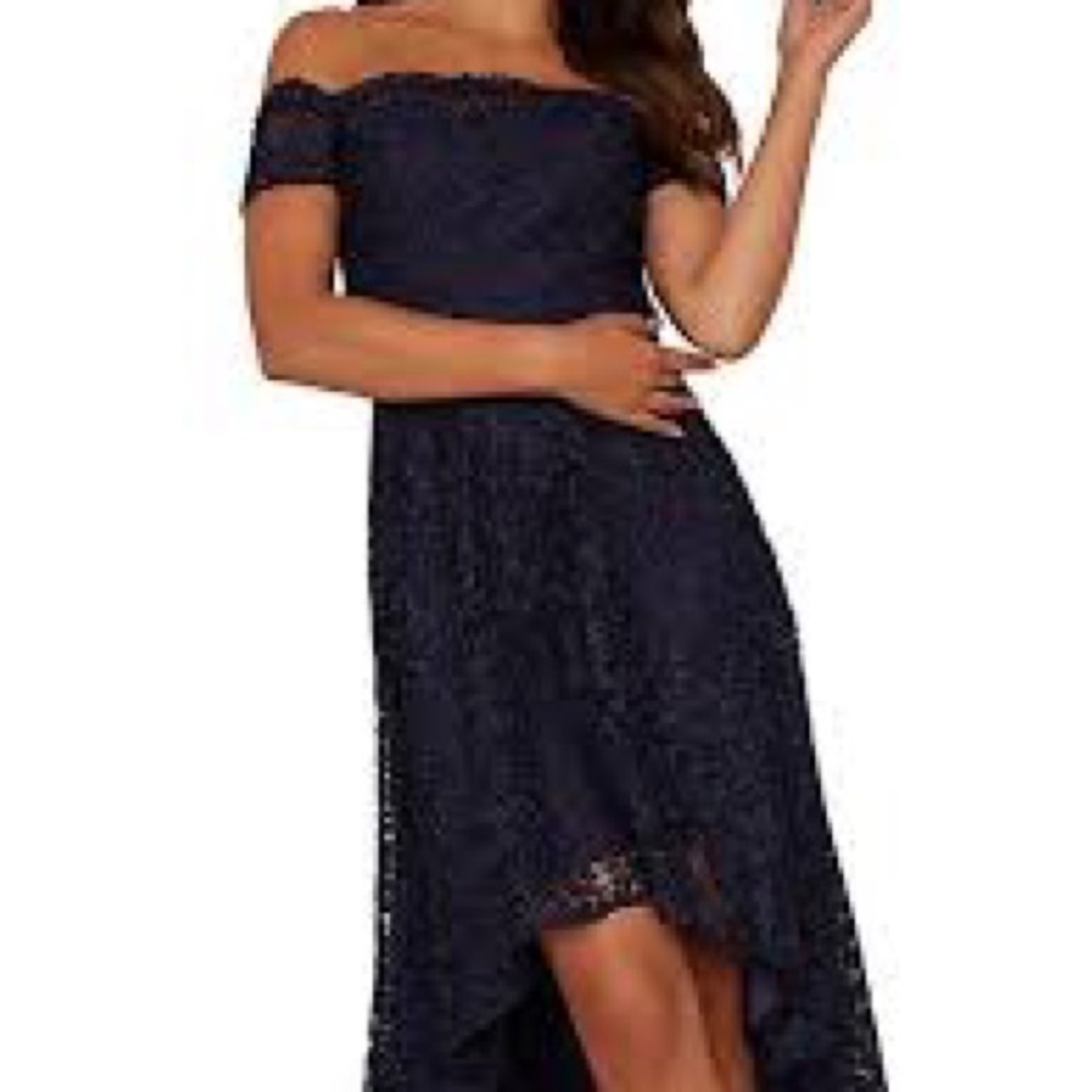 NWT Chi Chi London Penna Lace High-Low Dress